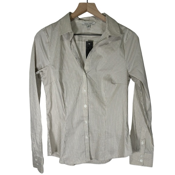 NWT Quintessential Pinstripe Button Down Long Sleeve Shirt Women’s Size Medium - Picture 1 of 14